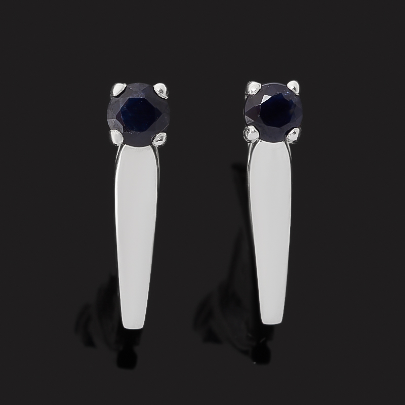 

Серьги сапфир черный (серебро 925 пр.) огранка