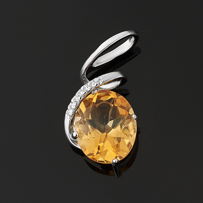 

Кулон цитрин (серебро 925 пр. родир. бел.) огранка