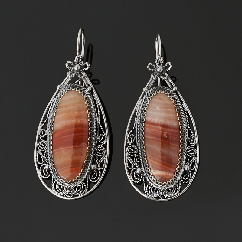 

Серьги агат абрикосовый (нейзильбер)