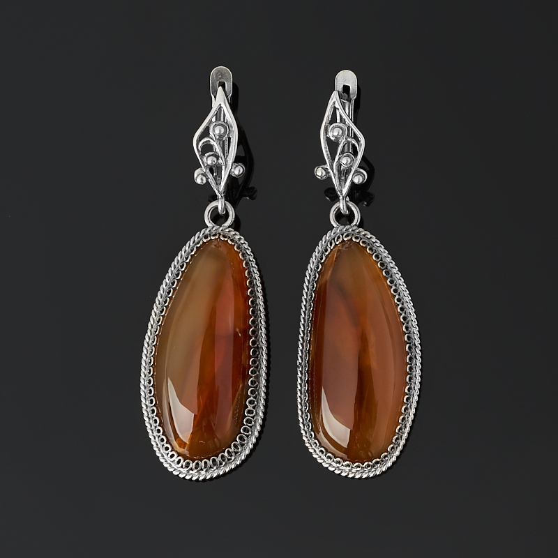 

Серьги сердолик (нейзильбер)