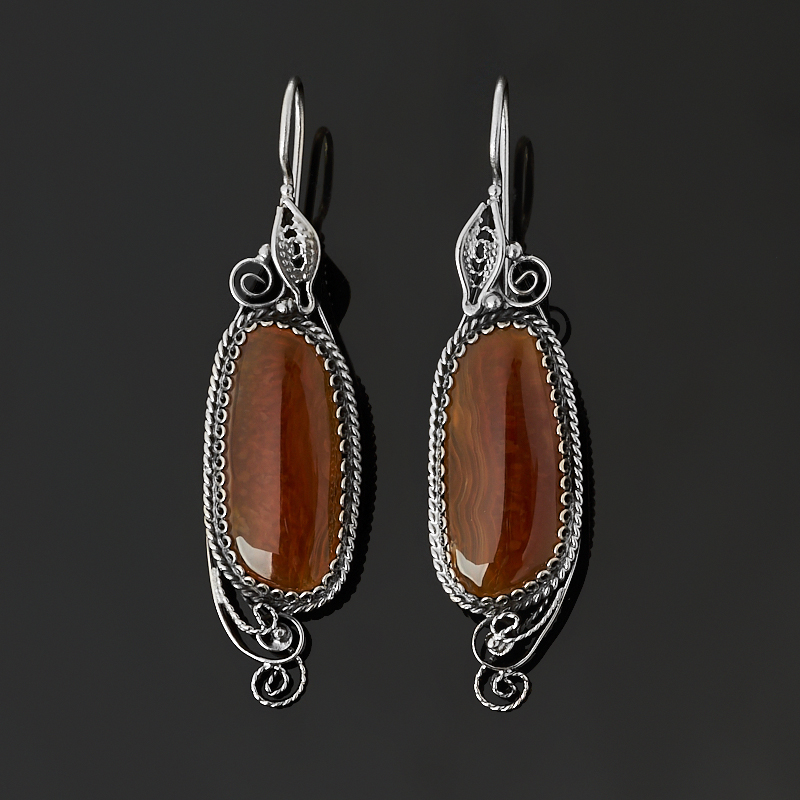 

Серьги сердолик (нейзильбер)
