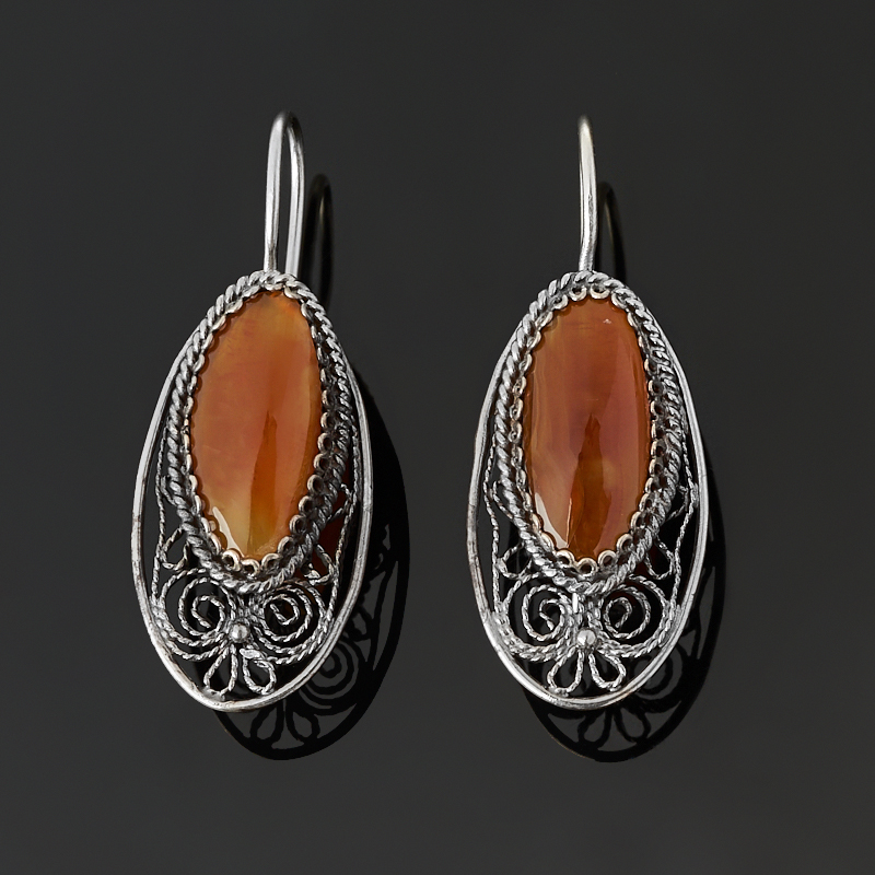 

Серьги сердолик (нейзильбер)