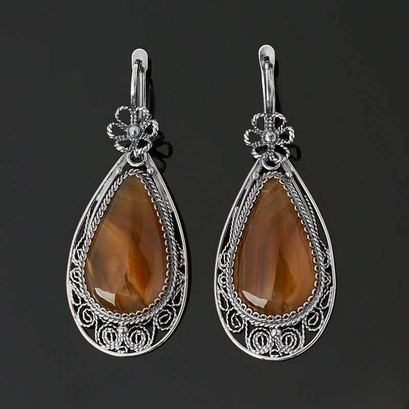 

Серьги сердолик (нейзильбер)