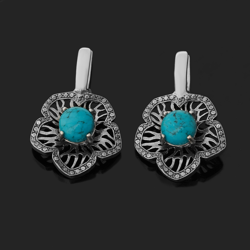 

Серьги бирюза (серебро 925 пр. оксидир.)