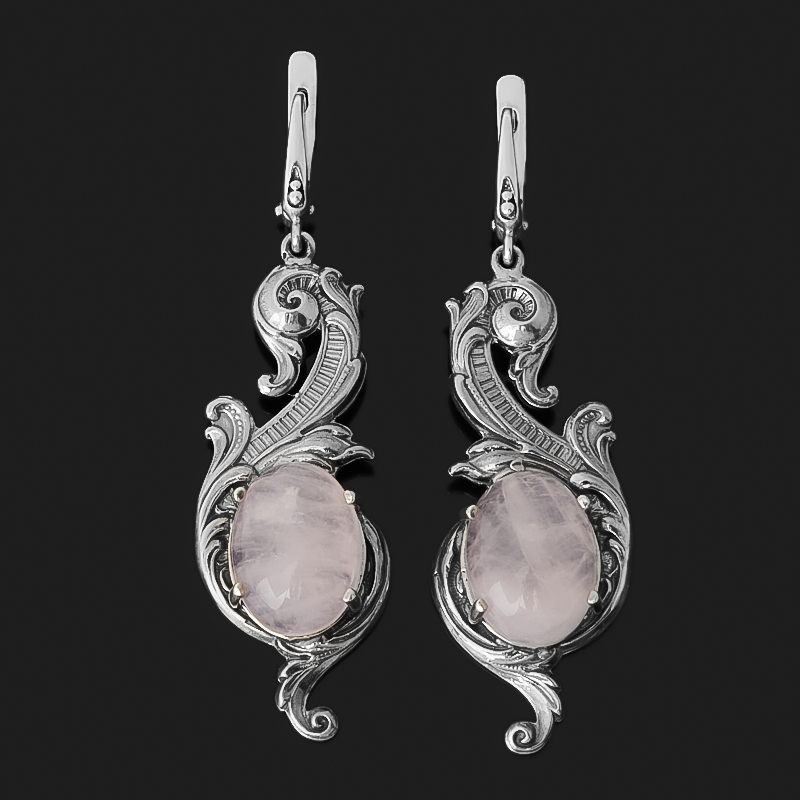 

Серьги розовый кварц (серебро 925 пр. оксидир.)