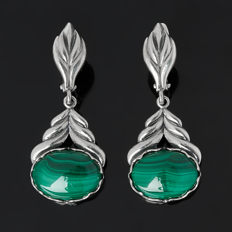 

Серьги малахит (серебро 925 пр. оксидир.)