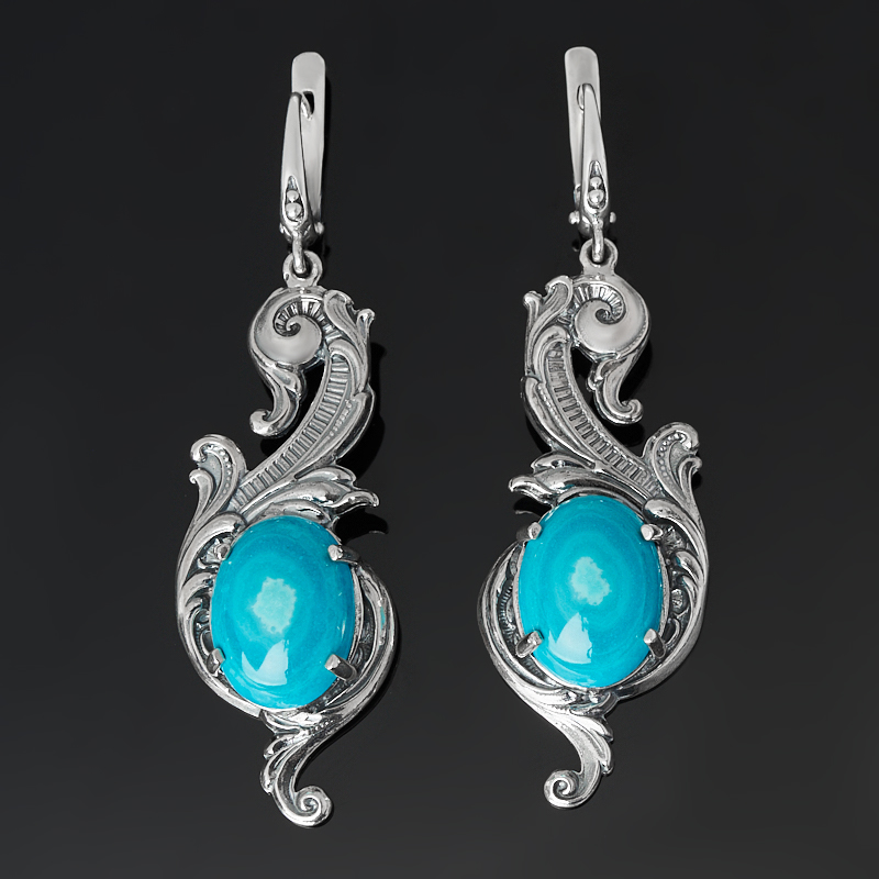 

Серьги хризоколла (серебро 925 пр. оксидир.)