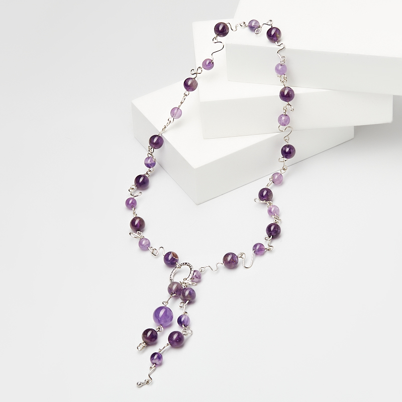 

Бусы аметист (биж. сплав) (колье) (регулируемый)