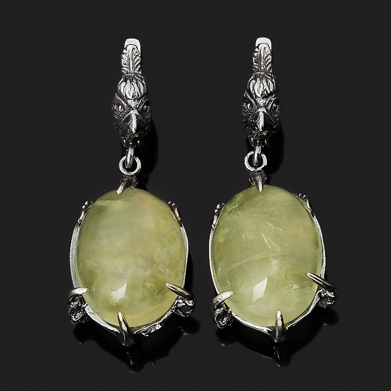 

Серьги пренит (серебро 925 пр. оксидир.)