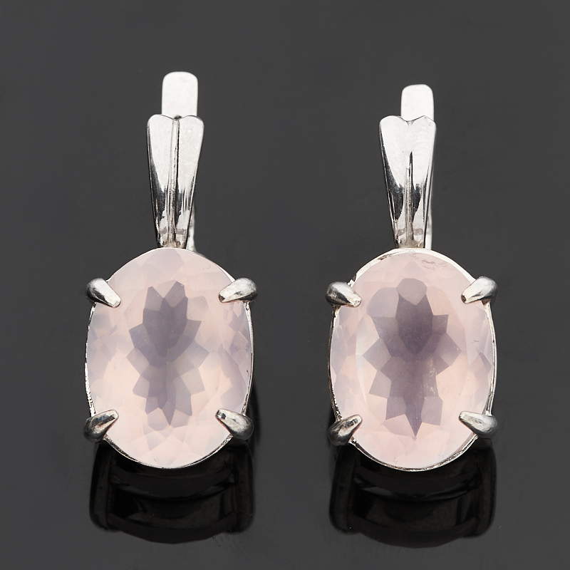 

Серьги розовый кварц (серебро 925 пр.) огранка