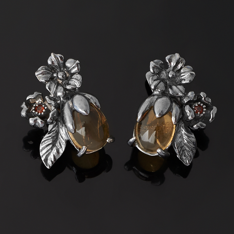 

Серьги цитрин (серебро 925 пр. родир. черн.)