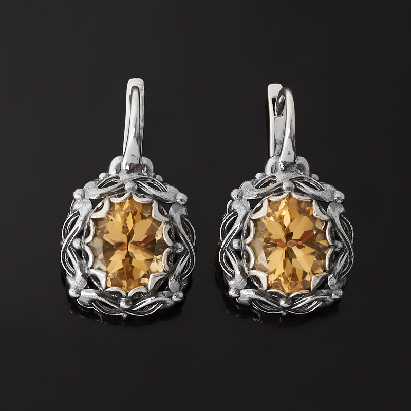 

Серьги цитрин (серебро 925 пр. оксидир.) огранка