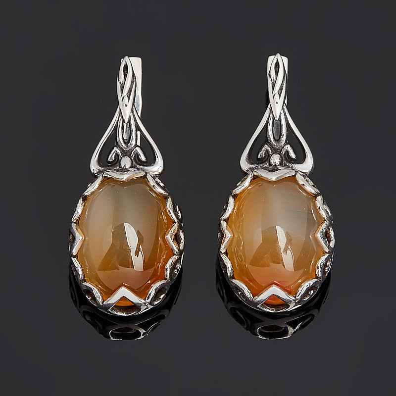 

Серьги сердолик (серебро 925 пр. оксидир.)