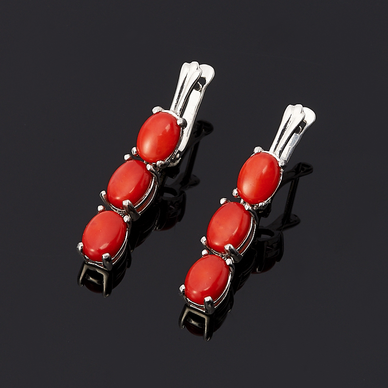 

Серьги коралл красный (серебро 925 пр.)