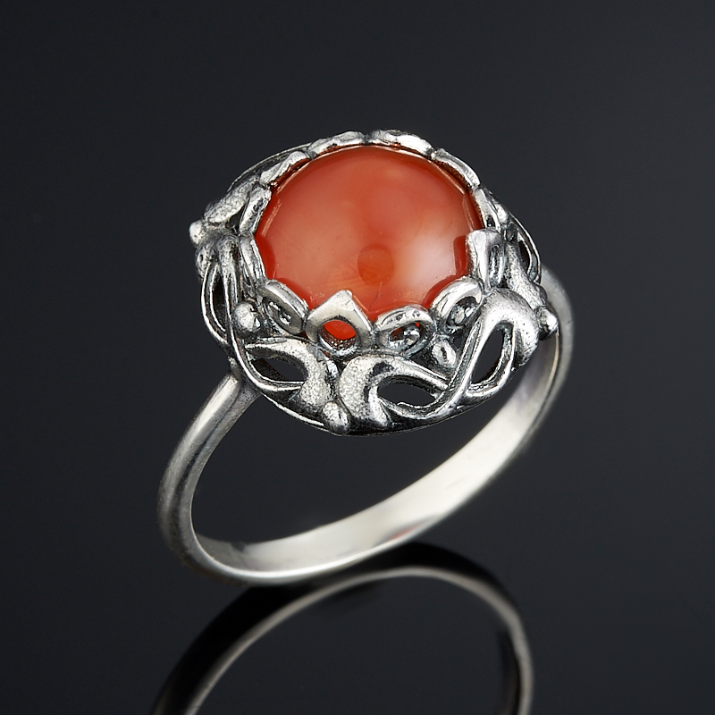 

Кольцо сердолик (серебро 925 пр. оксидир.) размер 18,5