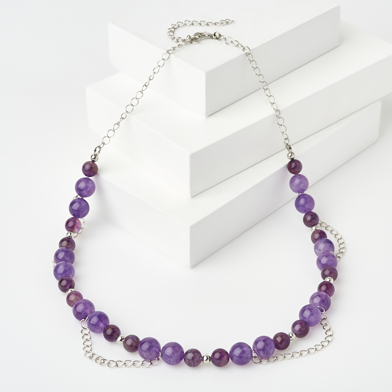 

Бусы аметист (биж. сплав) (колье) 48 см (+7 см)