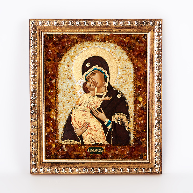 

Изображение янтарь Богоматерь Владимирская 13х16 см