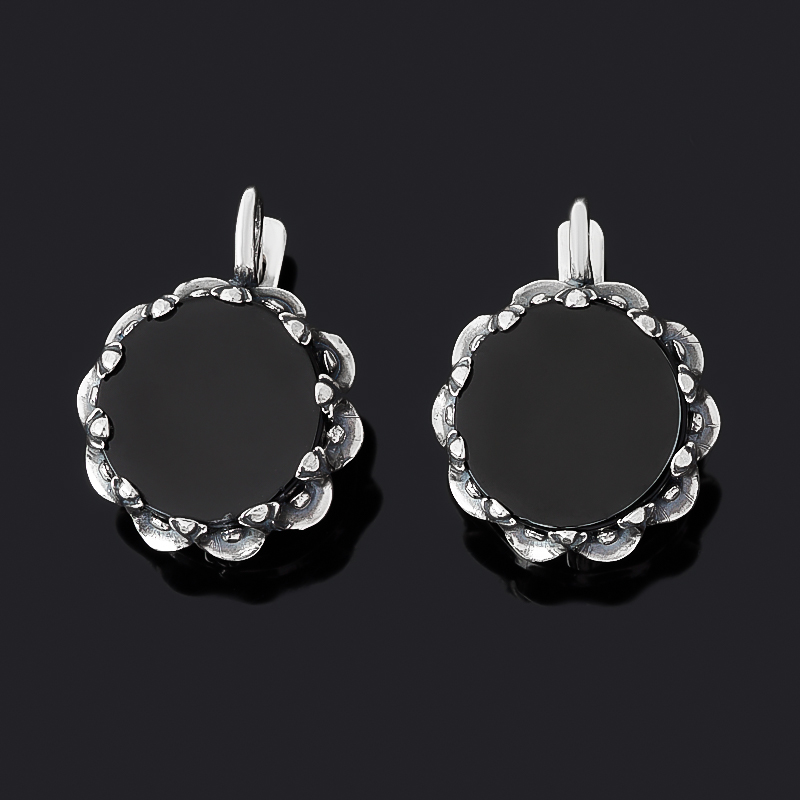 

Серьги агат черный (серебро 925 пр. оксидир.)