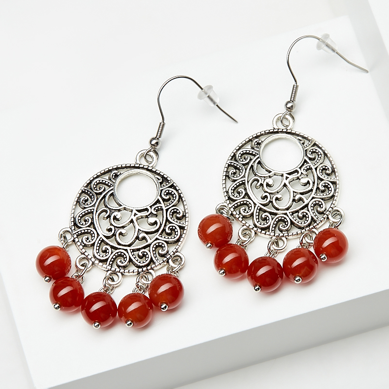 

Серьги сердолик (биж. сплав, сталь хир.)