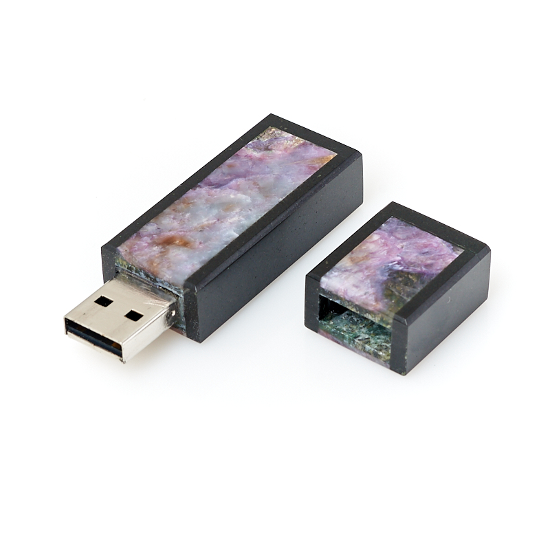 USB-флеш-накопитель микс долерит, чароит 32 Гб 6,5 см