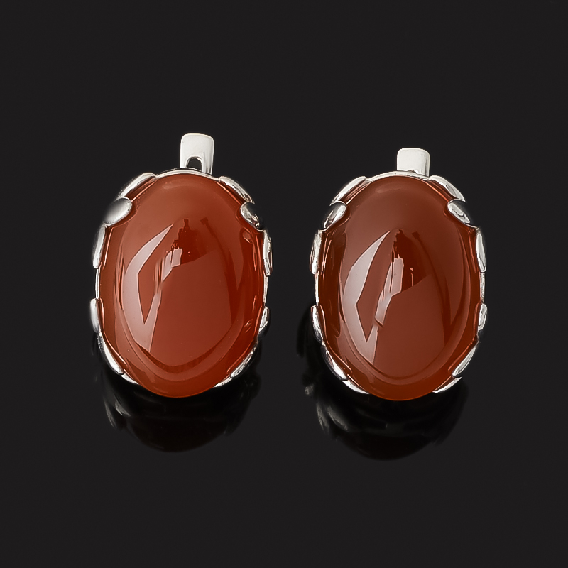 

Серьги сердолик (серебро 925 пр. родир. бел.)