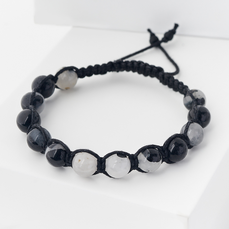 

Браслет кварц с турмалином (текстиль) шамбала 8 мм 16 см (регулируемый)