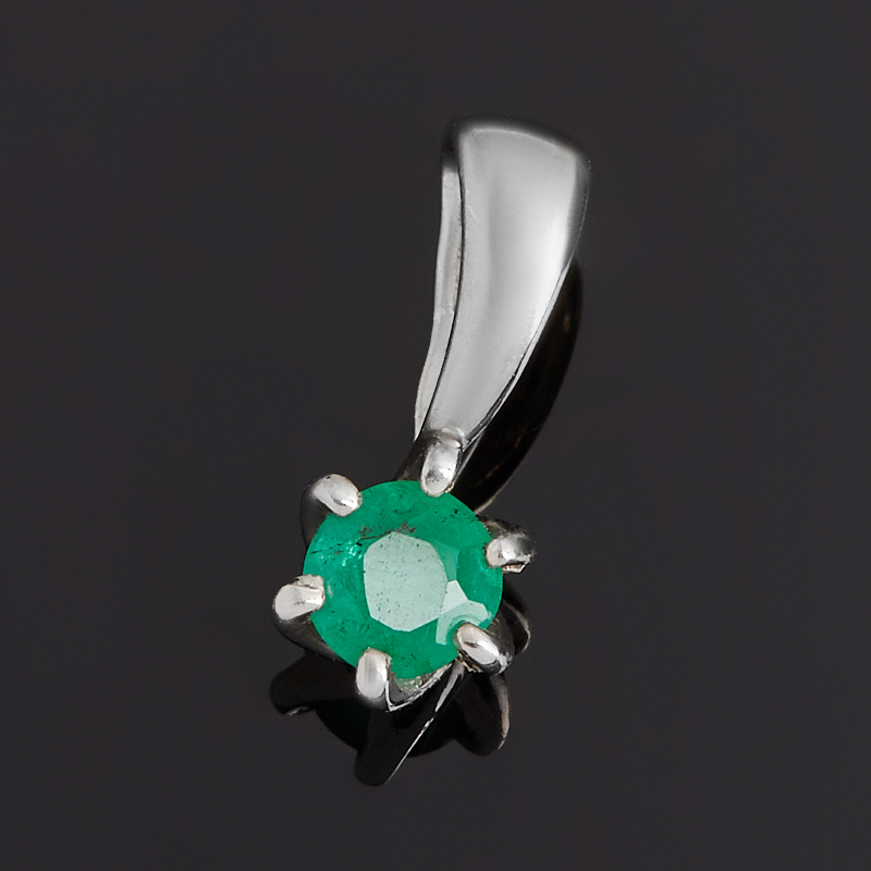 

Кулон изумруд (серебро 925 пр. родир. бел.) огранка