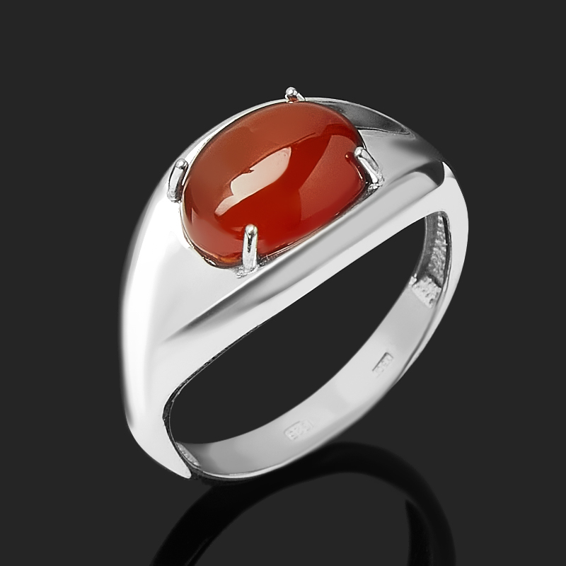 

Кольцо сердолик (серебро 925 пр. родир. бел.) размер 17,5