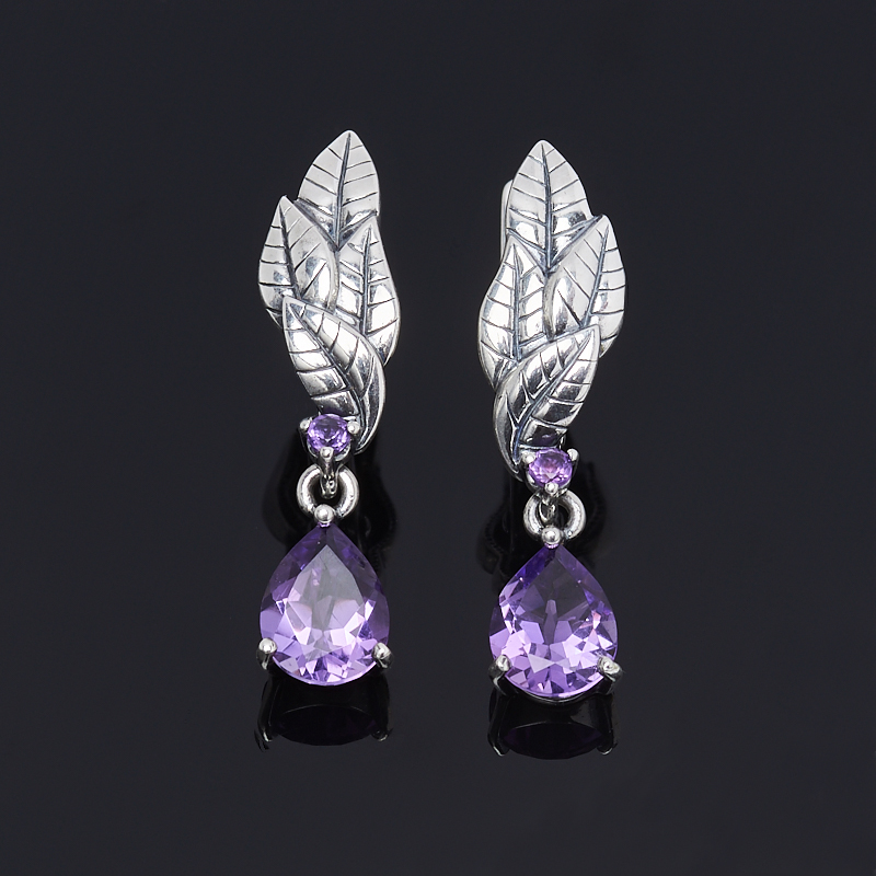 

Серьги аметист (серебро 925 пр. оксидир.) огранка