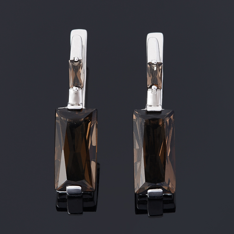 

Серьги раухтопаз (серебро 925 пр. родир. бел.) огранка