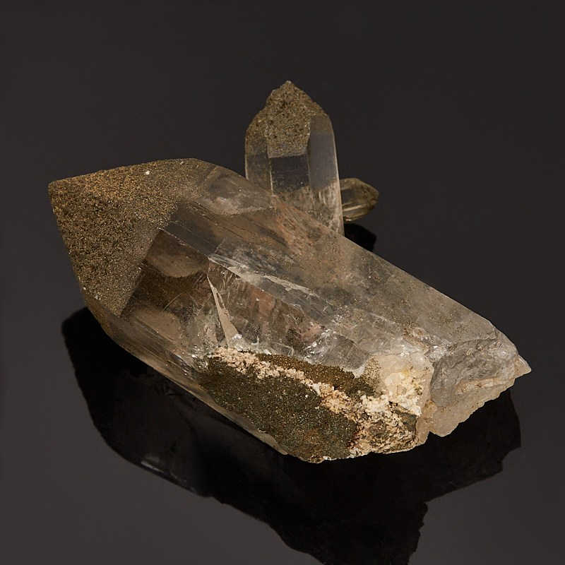 Кристалл кварц с хлоритом Непал (сросток) M (7-12 см)