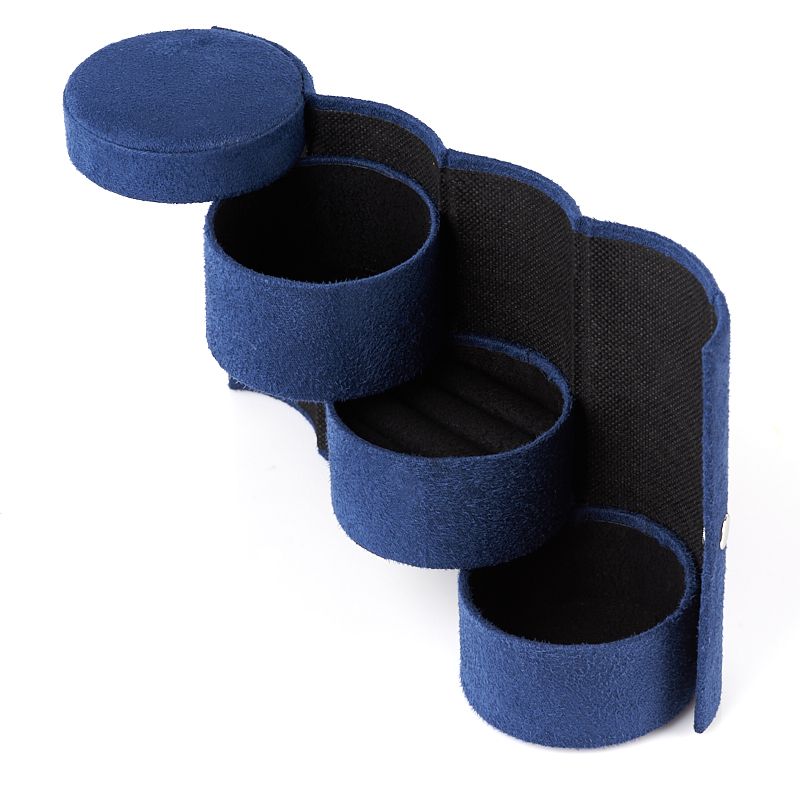Шкатулка для хранения украшений (текстиль) (синий) 13х7,5 см