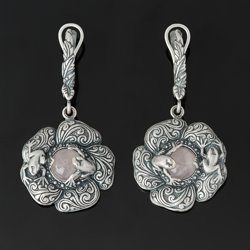 

Серьги розовый кварц (серебро 925 пр. оксидир.)