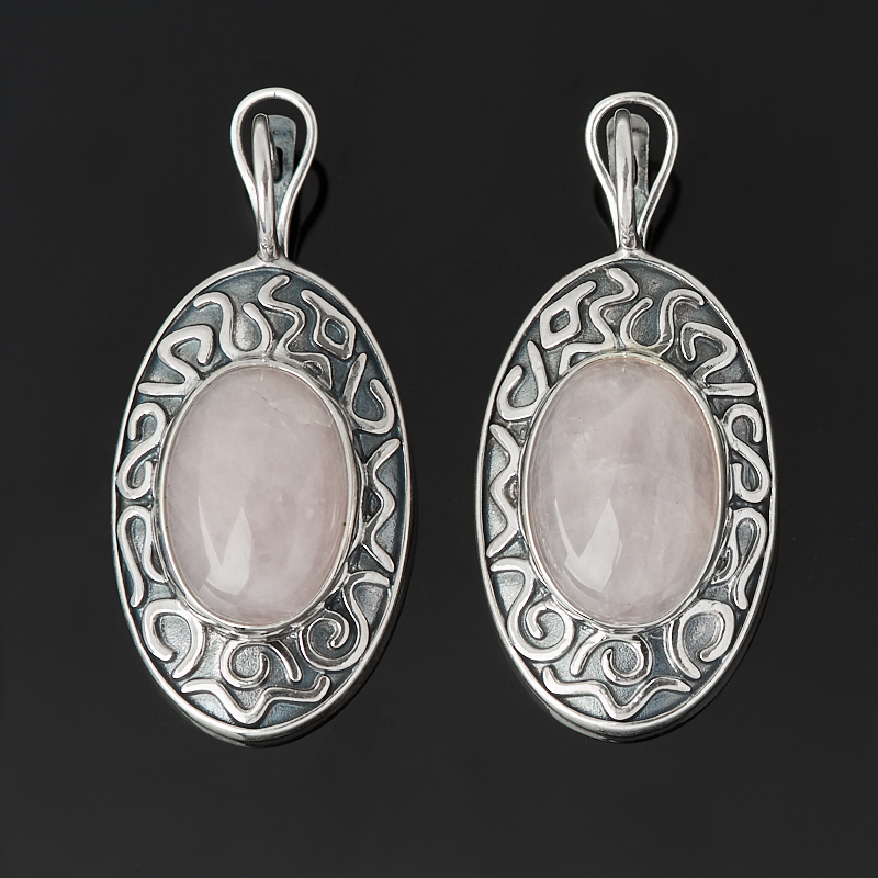 

Серьги розовый кварц (серебро 925 пр. оксидир.)