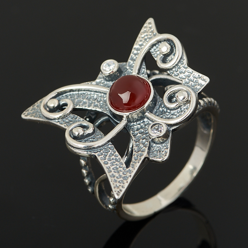 

Кольцо сердолик (серебро 925 пр. оксидир.) размер 18,5