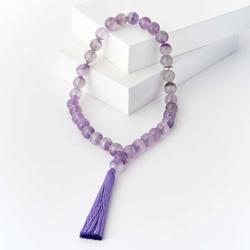 

Четки аметист (биж. сплав, текстиль) 10 мм (33 бусины)