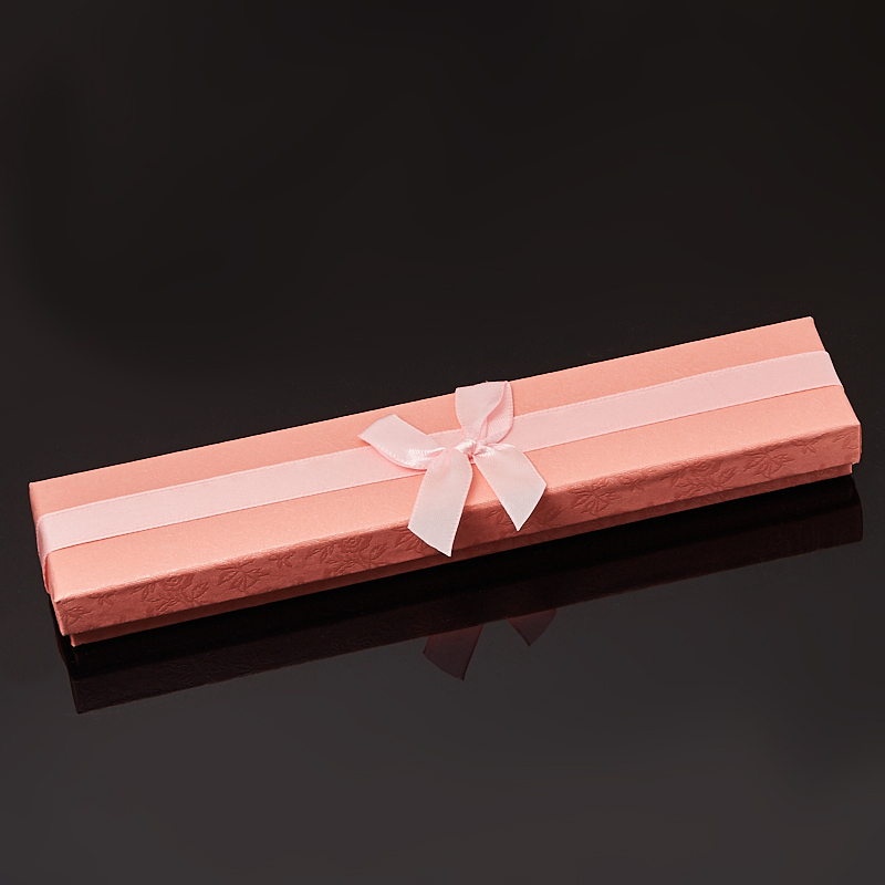 Подарочная упаковка (картон) под браслет/бусы/цепь (футляр) (розовый) 210х40х15 мм