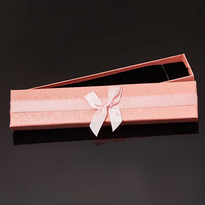 Подарочная упаковка (картон) под браслет/бусы/цепь (футляр) (розовый) 210х40х15 мм