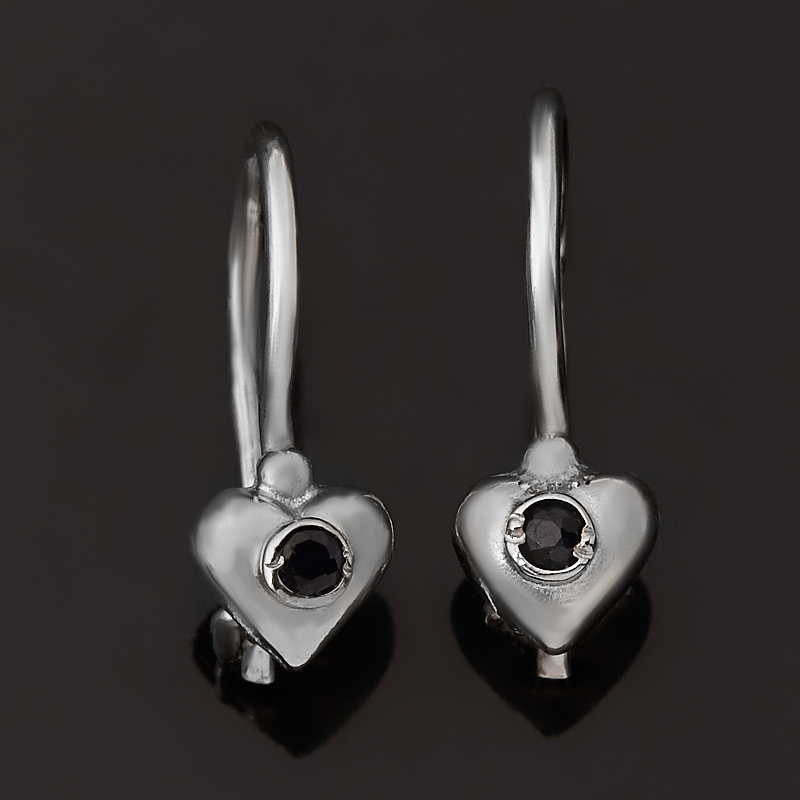 

Серьги сапфир черный (серебро 925 пр. родир. бел.) огранка