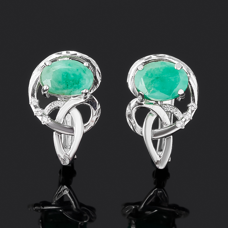 

Серьги изумруд (серебро 925 пр.) огранка