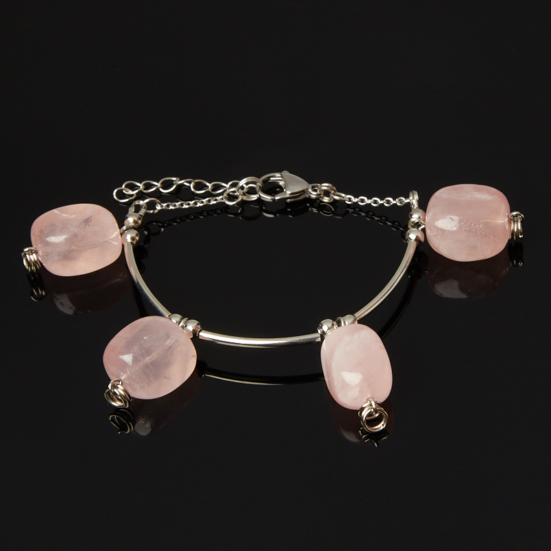 

Браслет розовый кварц (биж. сплав, сталь хир.) 17 см (+3 см)