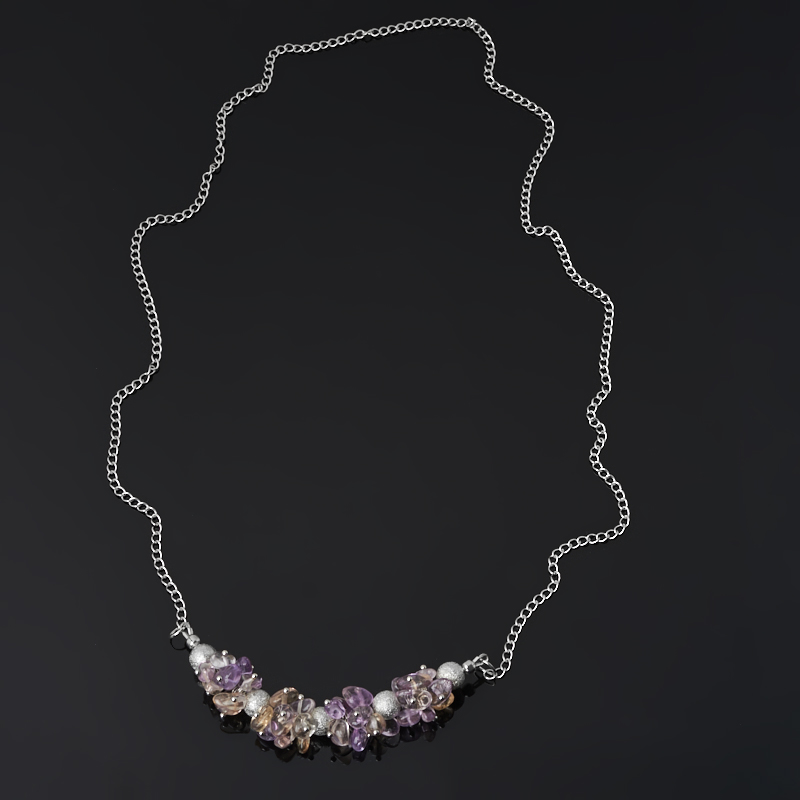 

Бусы аметрин (биж. сплав, сталь хир.) (колье) длинные 70 см