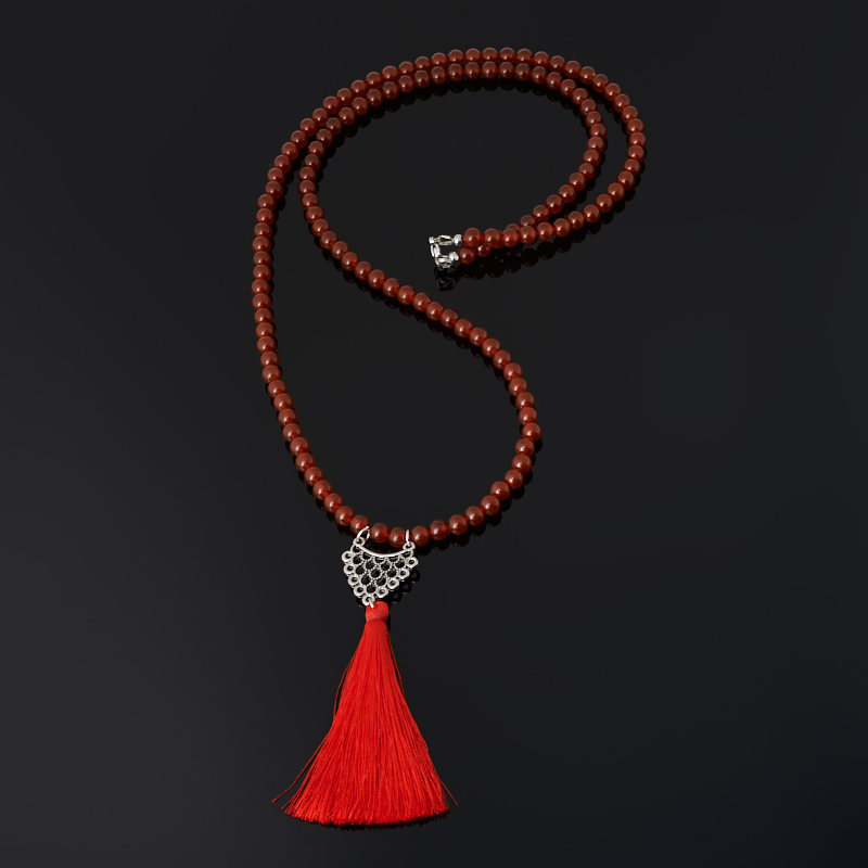 

Бусы сердолик (биж. сплав, сталь хир., текстиль) (сотуар) 6 мм 80 см