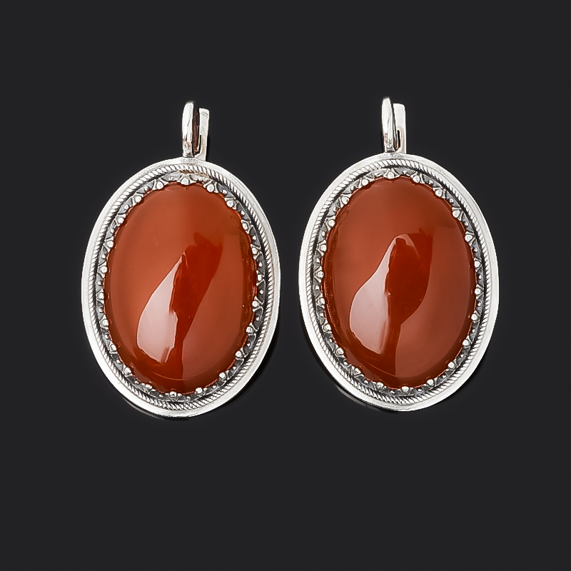 

Серьги сердолик (серебро 925 пр. оксидир.)