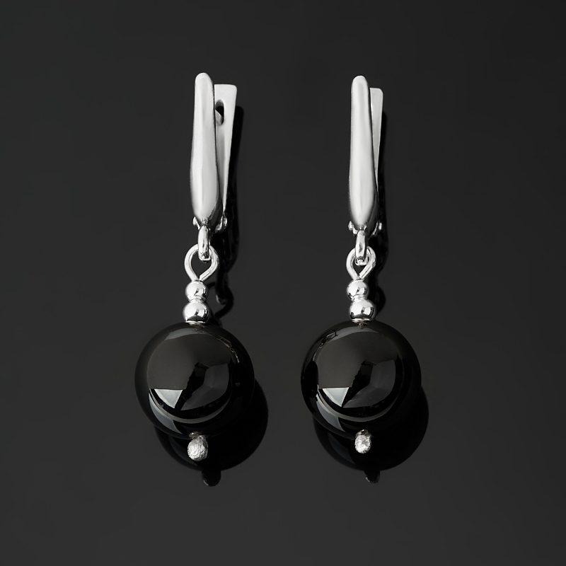 

Серьги агат черный (серебро 925 пр.)