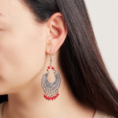 Серьги коралл красный Индонезия (биж. сплав, сталь хир.)