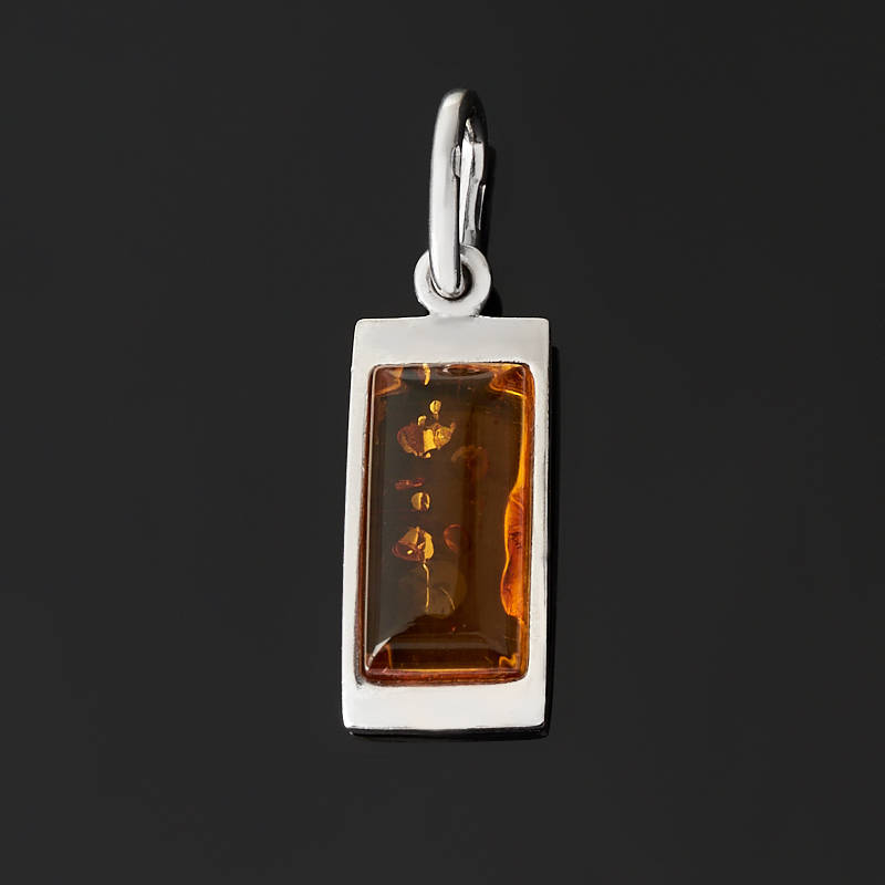 

Кулон янтарь пресс (серебро 925 пр. родир. бел.) прямоугольник