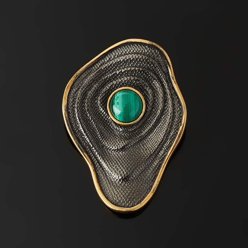 

Кулон малахит (серебро 925 пр. позолота, родир. черн.)