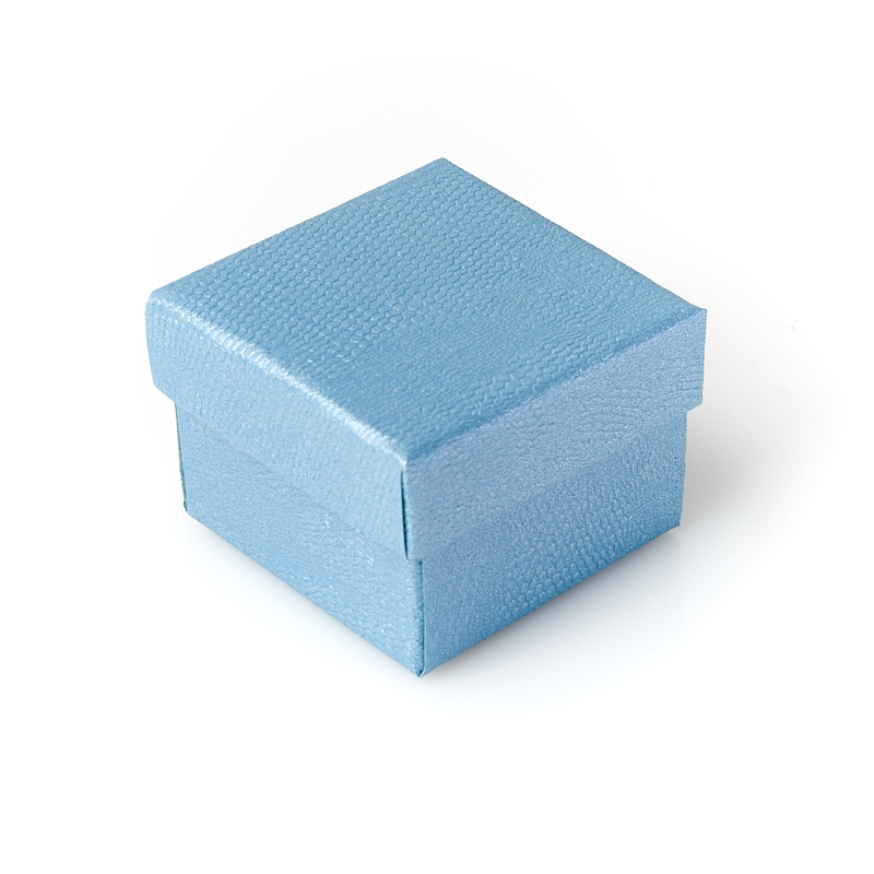 Подарочная упаковка (картон) под кольцо/серьги (коробка) (голубой) 50х50х35 мм