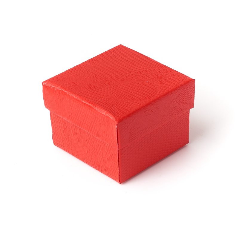 Подарочная упаковка (картон) под кольцо/серьги (коробка) (красный) 50х50х35 мм